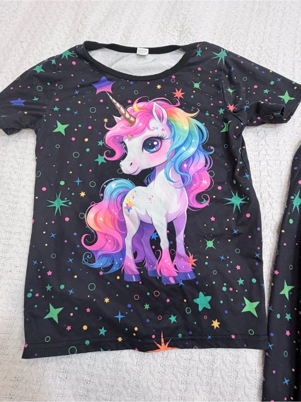 Amazon Gllow in the Dark Unicorn & Star Kids Pajama Set